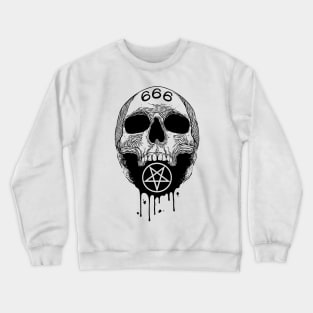 666 skull pentagram Crewneck Sweatshirt